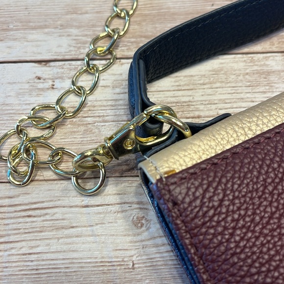COPY - NWT Giani Bernini Wallet Clutch Crossbody Mini Handbag Gold Maroon Navy … - Picture 13 of 13